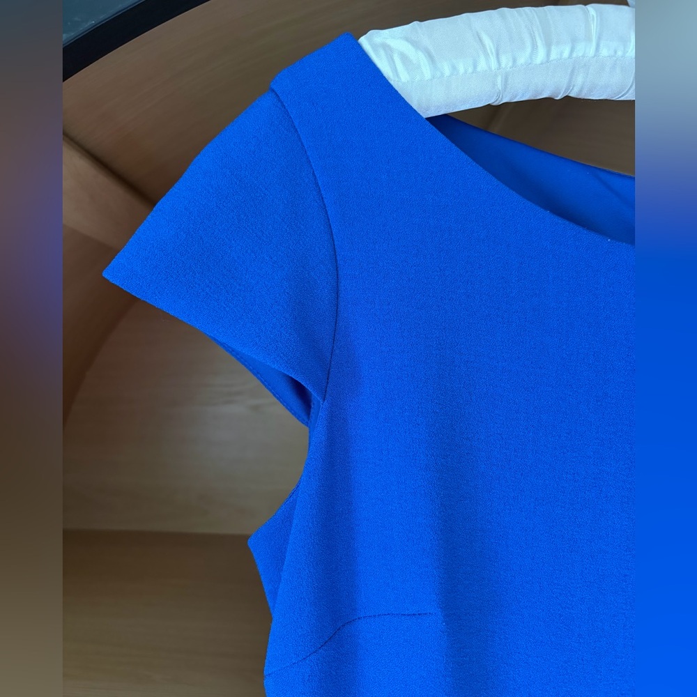 ✨$30✨Eliza J•Cap Sleeve Tiered Drop Waist A-Line Dress | Cobalt Blue | Size 6 - Picture 6 of 12